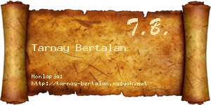 Tarnay Bertalan névjegykártya